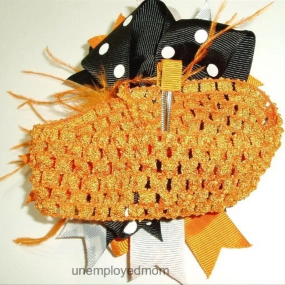 Halloween Headband Bow Baby Girls Feathers Hair Accessories Headwrap